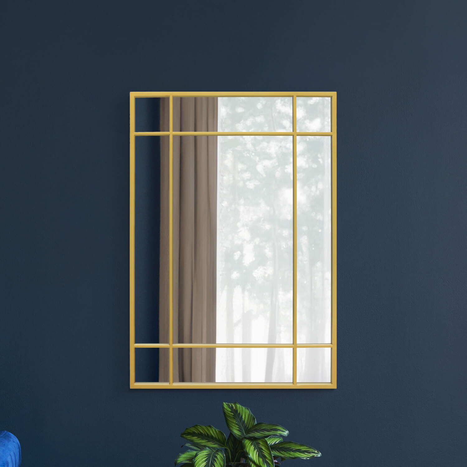 Image of Fenestra Overmantle Modern Mirror - Gold