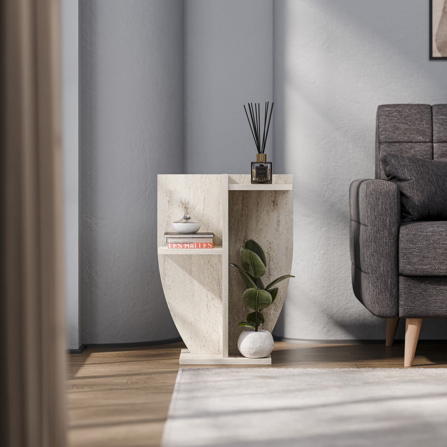 Ceki Plant Stand - Travertein