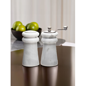 Salerno White Marble Salt & Pepper Set