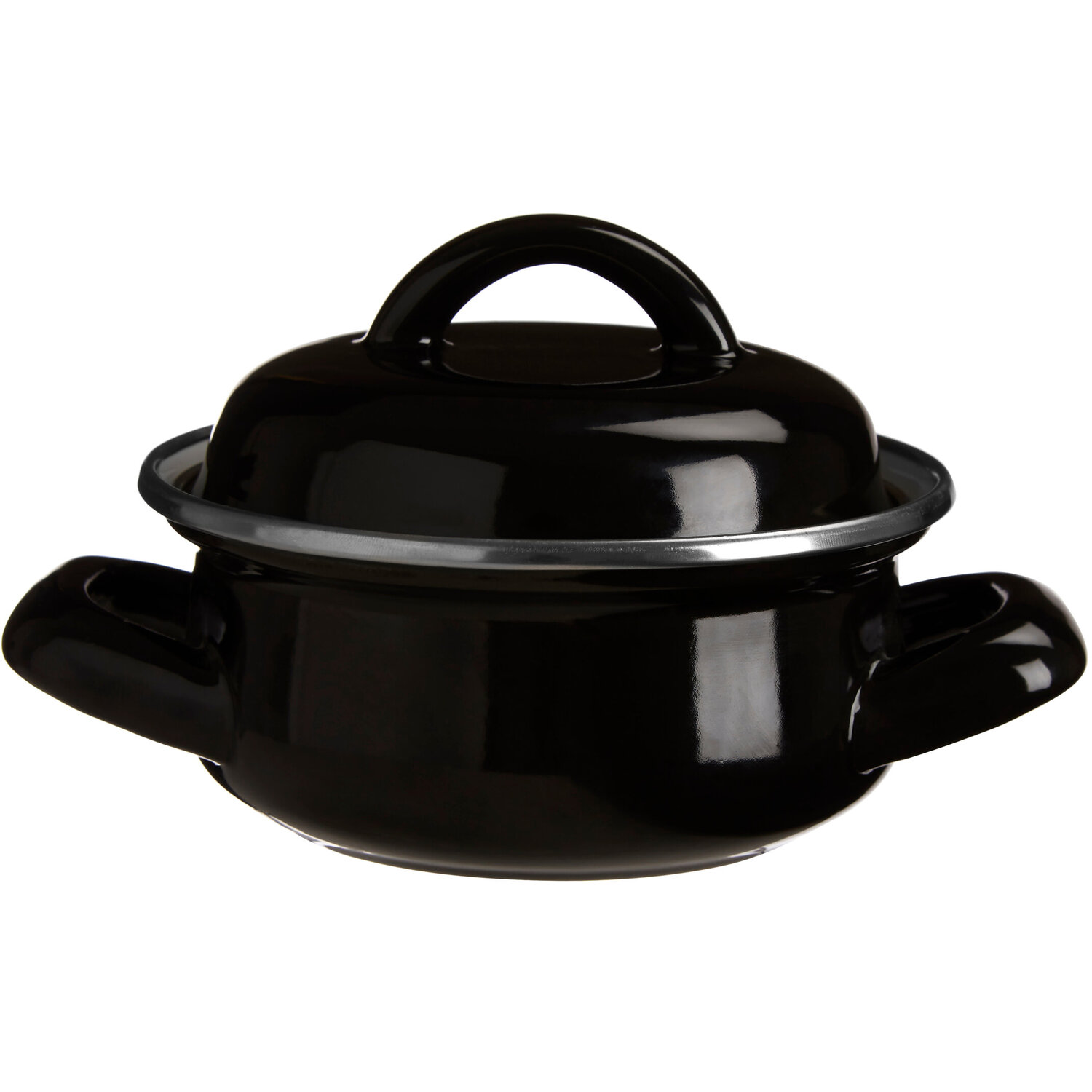 Porter Black Enamel 10cm Mini Casserole Dish - Black