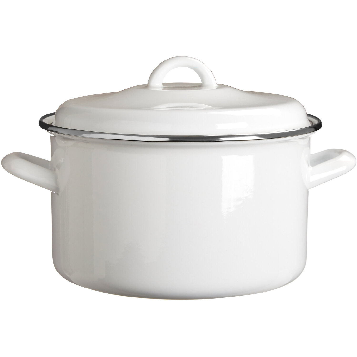 Porter White Enamel 22cm Casserole Dish - White