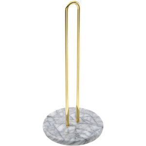 Delphine White Marble And Brass Kitchen Roll Holder
