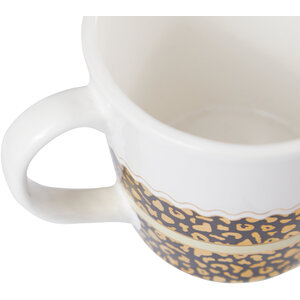 London Set Of Two Leopard Print Mugs