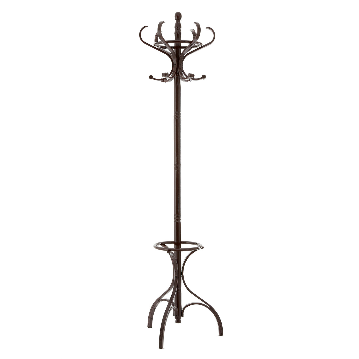 Kennedy Mahogany Finish Floor Standing Coat Stand - Brown
