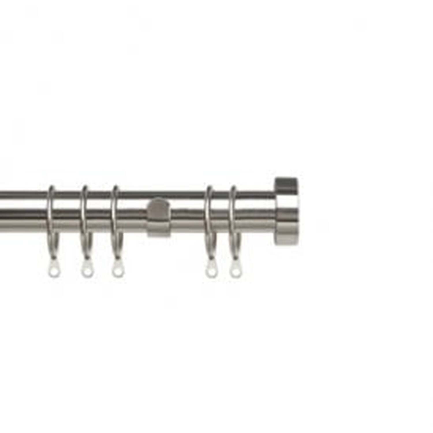 25-28mm Stud End Chrome Metal Curtain Pole Set - Chrome / 170cm