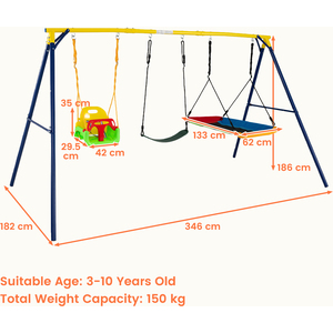 Outdoor Kids Playground Toddler Metal Swing Set