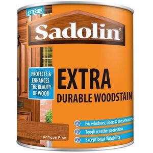 Sadolin Extra Durable Woodstain Antique Pine 1 Litre - 5028528 - Perfect for Doors and Windows