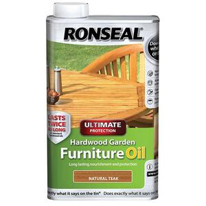 Ronseal Ultimate Protection Hardwood Garden Furniture Oil Natural Teak 1 Litre - 37358