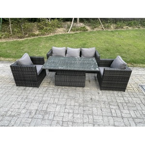 Dark Grey 5-Piece Garden Set w/ Adjustable Table
