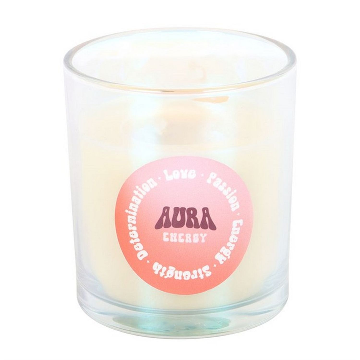 Something Different Aura Energy Raspberry Scented Candle - Rose/White