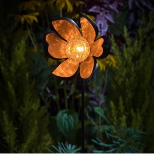Noma Flower Ice Crackle Ball Stake Light