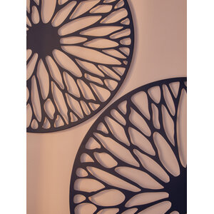 Trento Large Black Metal Floral Design Wall Art