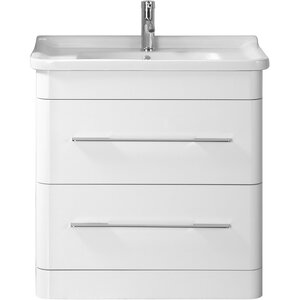 Savannah White Hi Gloss Under Basin Two Drawer Cabinet