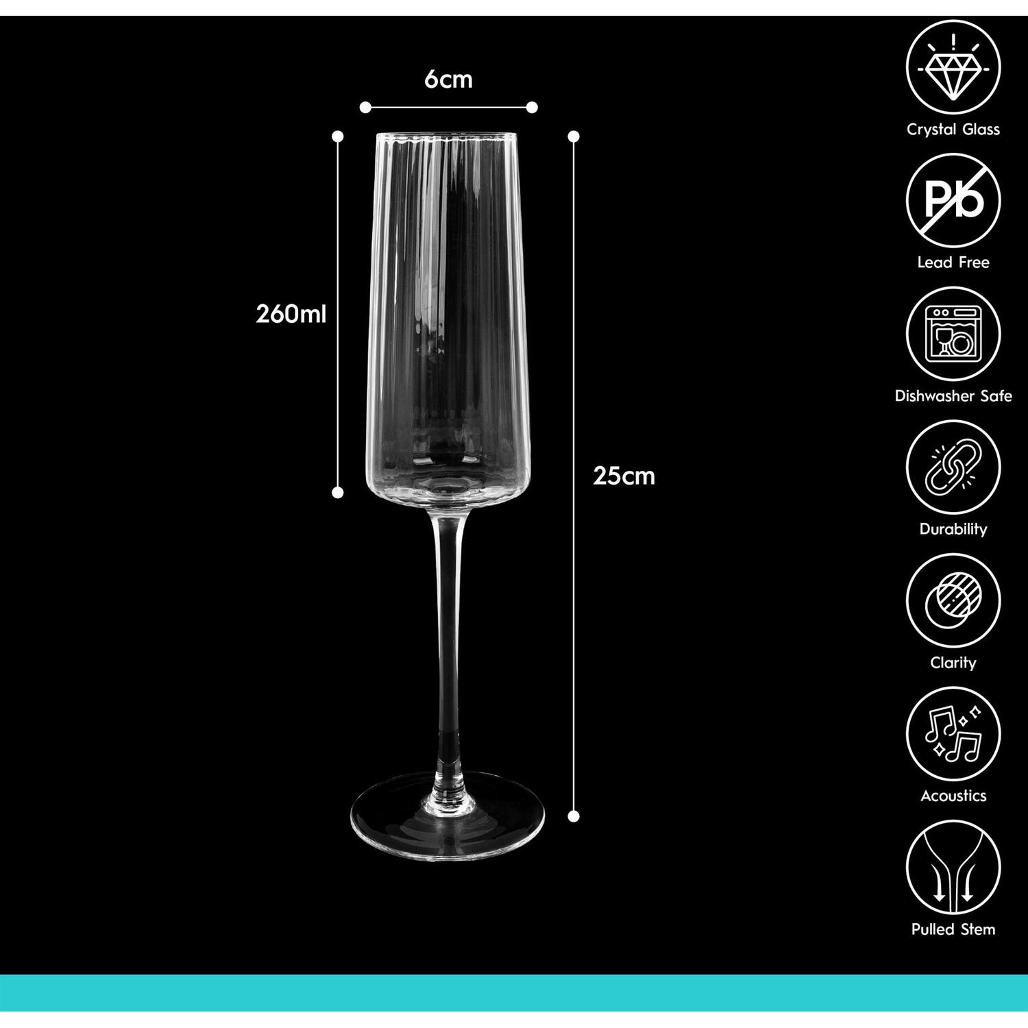 Image of Chelsea Optic Crystal Champagne Flutes -&hellip;