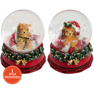 Mini Festive Puppy Snow Globe