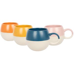 340ml Dipped Stoneware Sphere Mugs - Set of 4