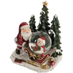 Santa and Snowman Snow Globe Decoration