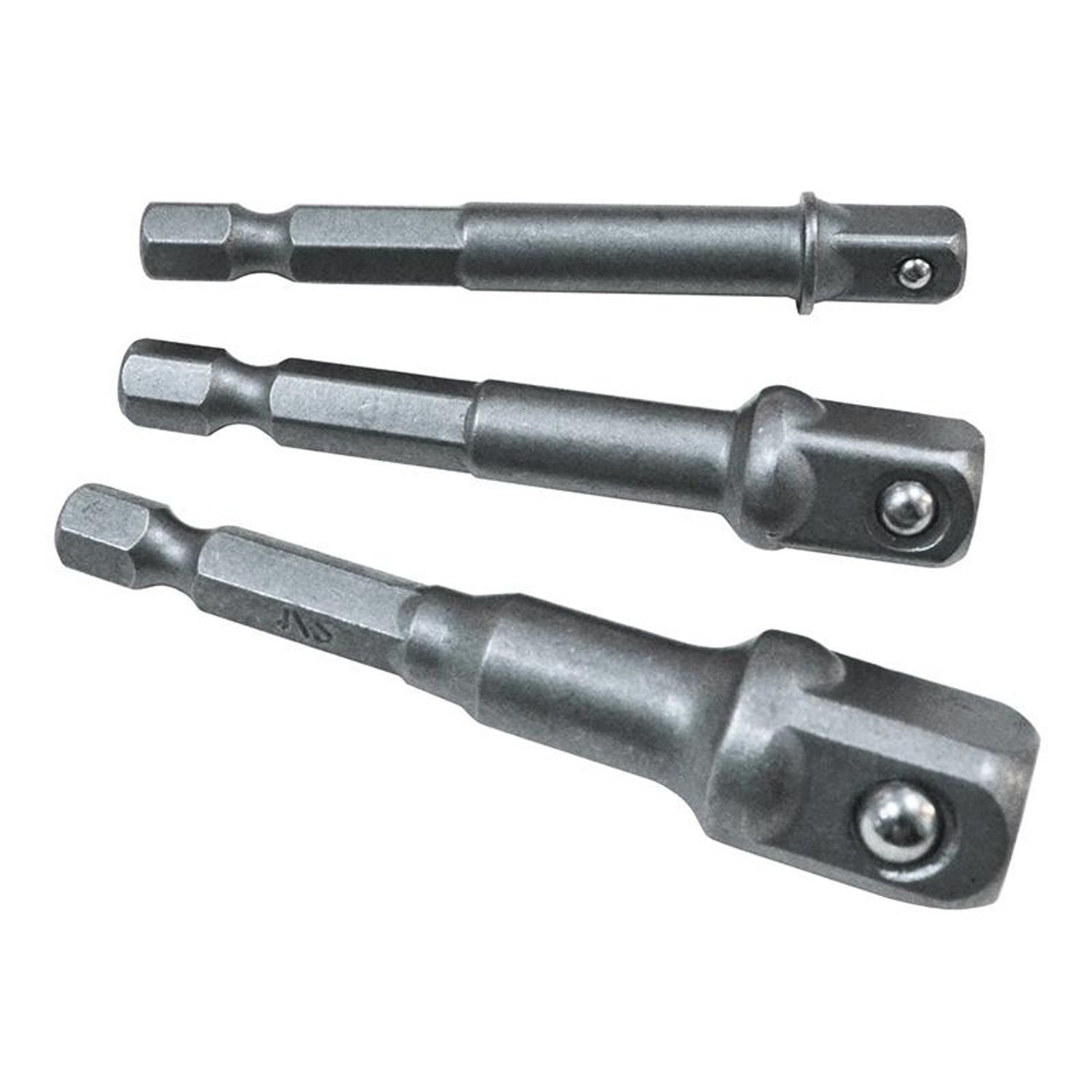 Faithfull Hex To Square Drive Adaptor Set, 3 Piece - Multi Colour