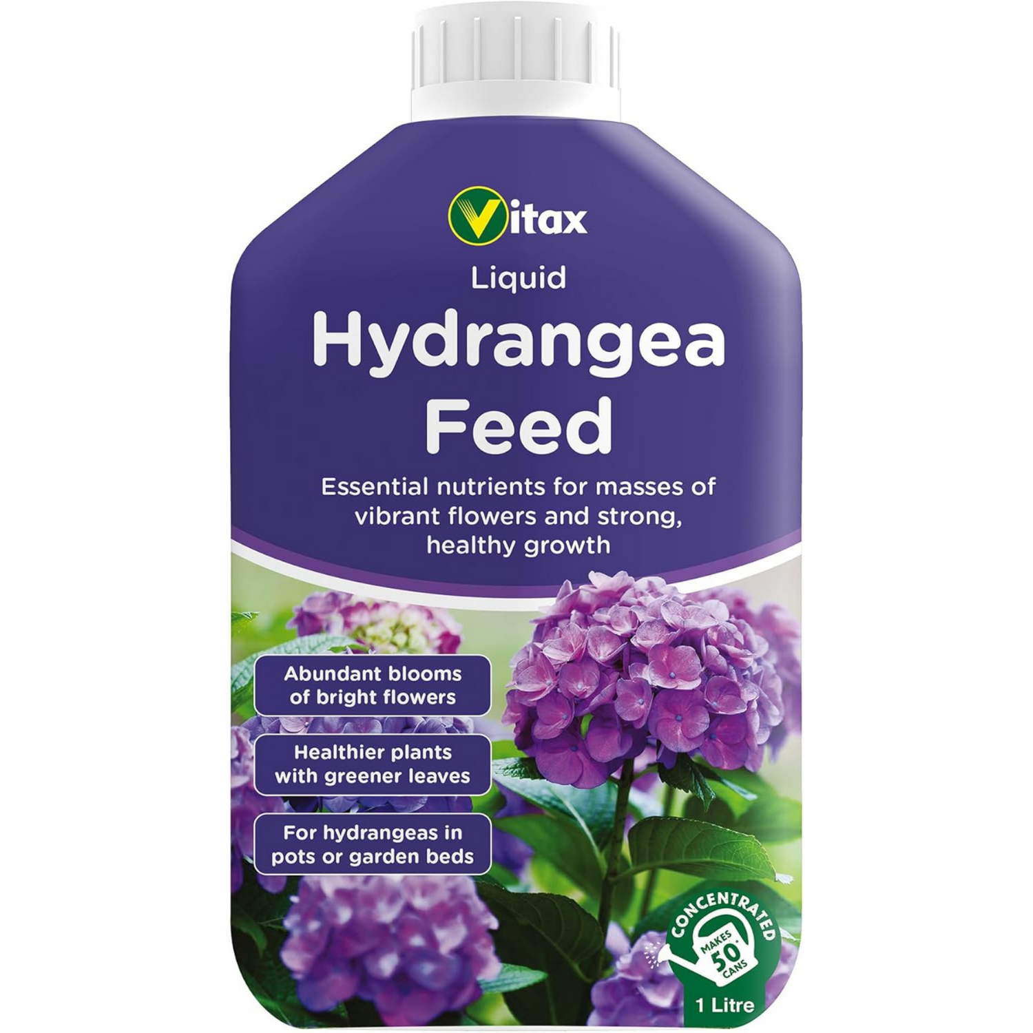 Vitax Hydrangea Liquid Feed 1L For Healthy Vibrant Garden Growth British Made Trusted Formula - Green