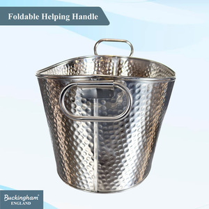 Buckingham Hammered Stainless Steel Beverage Tub 28 Litre 52 cm - Multi-Purpose Ice Bucket