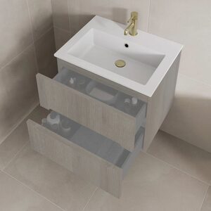 Recessed Stone Resin Bathroom Basin 800mm ¿ Matt White