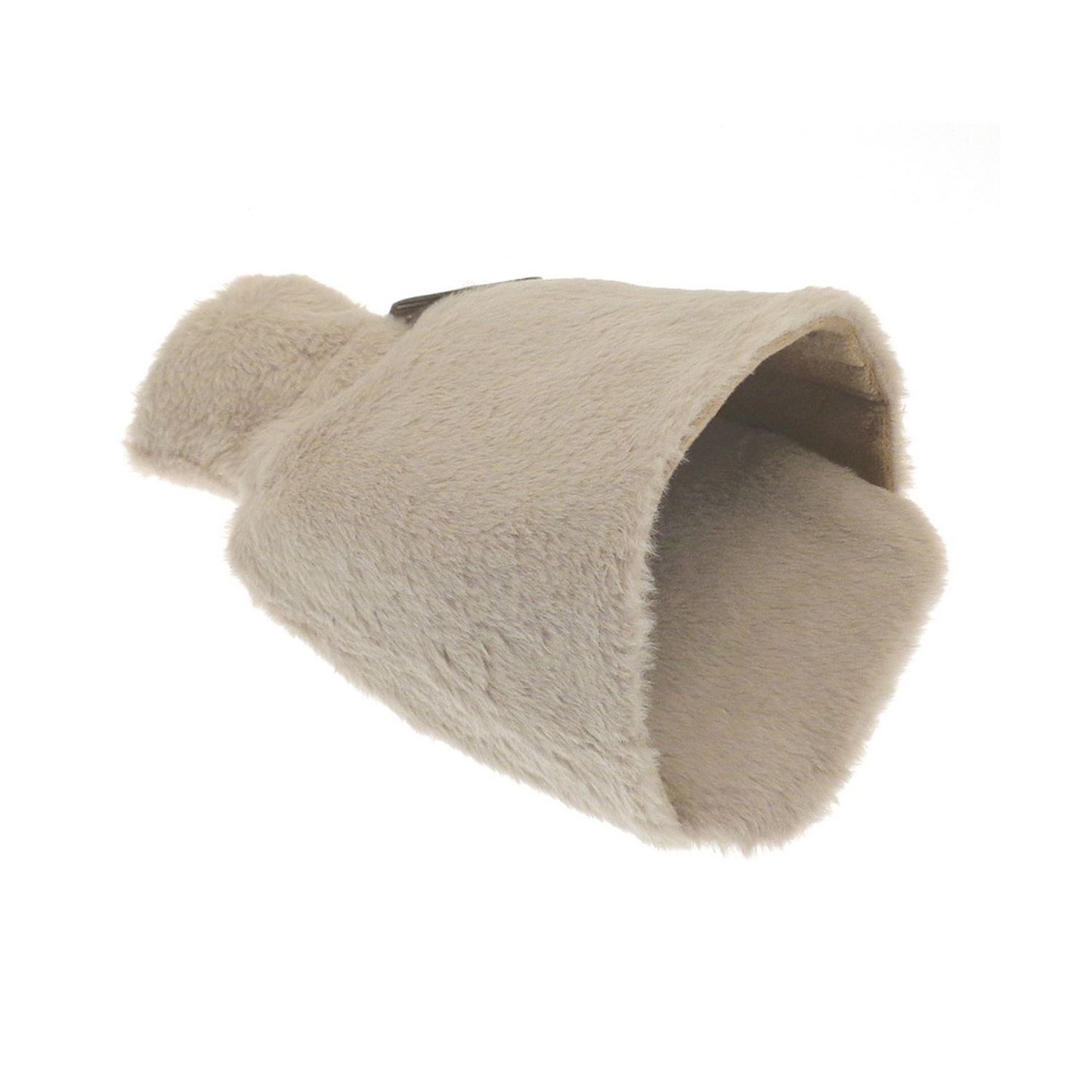 Ribbon Luxury Faux Fur Foot Hot Water Bottle - Natural