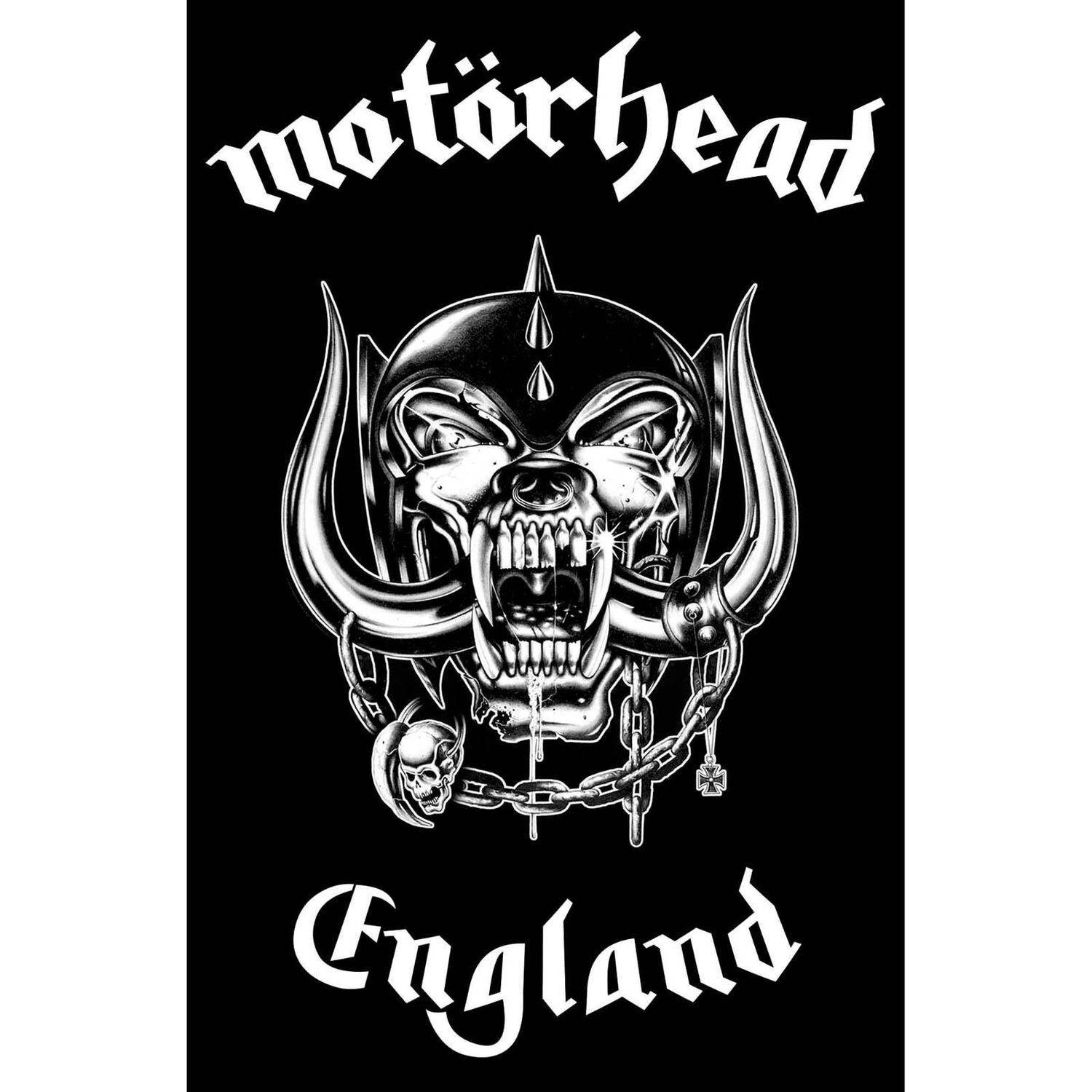 Motorhead England Textile Poster - Black/White
