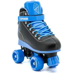 CORE CREAM Scoop Quad Roller Skates, Adjustable Vivid, Black/Blue