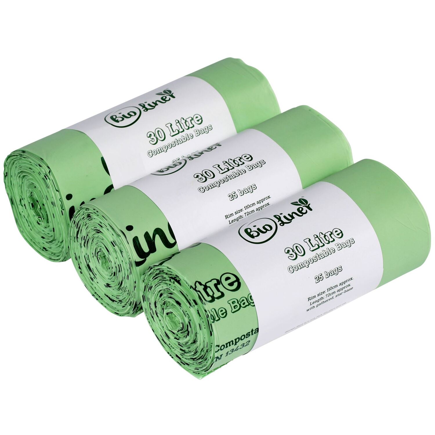 30 Litre (Large roll) BioLiner Compostable Kerbside Caddy Bin Liners, 75 Bags - Image 4