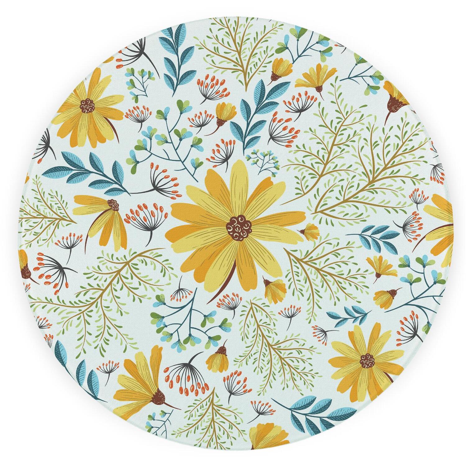 Image of Yellow Daisies Round Worktop Protector -&hellip;