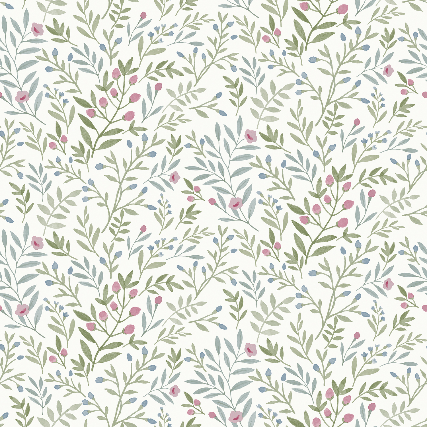 Grandeco Inia Leafy Trail Green Blue Scrubbable Paste The Wall Wallpaper Vinyl - Image 5