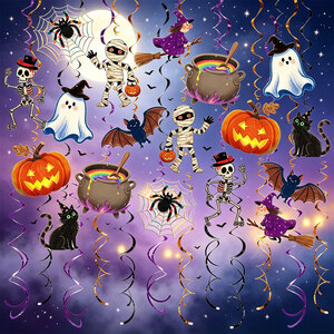 Halloween Hanging Swirl Decorations Ghost Pumpkin