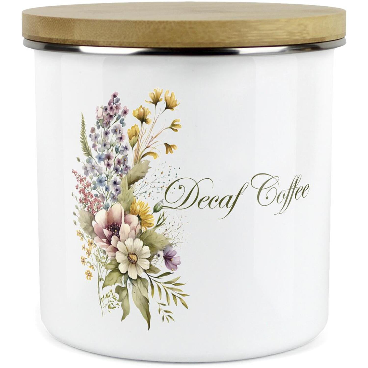 Purely Home Floral Bouquet Large Kitchen Storage Canister - White