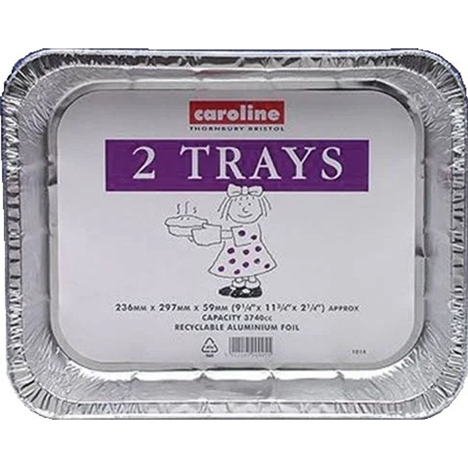 Caroline Foil Trays (Pack Of 2) - Silver
