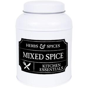 Mixed Herbs Canister - Black Chalkboard-Style Small Kitchen Storage Tin