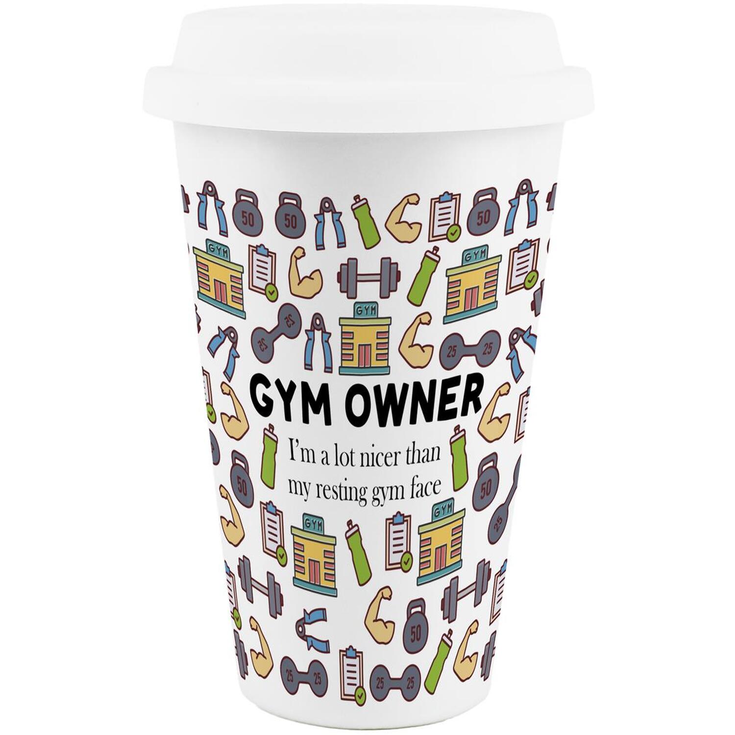 Image of Novelty Gym Owner Ceramic Travel Mug&hellip;