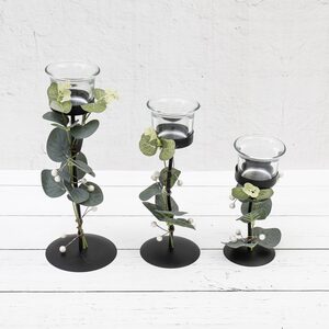 Set of 3 Eucalyptus Metal Tea Light Holders