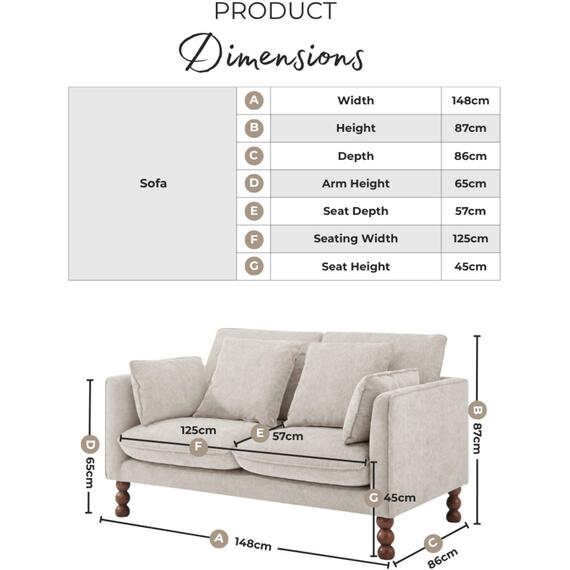 Monroe Faux Leather 2 Seater Sofa