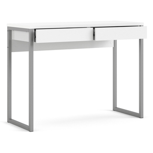 Function Plus Desk 2 Drawers in White High Gloss