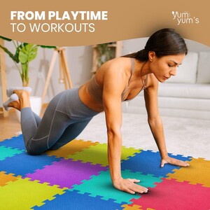 Yum Yum's 27 Pack Multicolour Interlocking EVA Foam Play Mats 29 x 29 cm Non-Slip