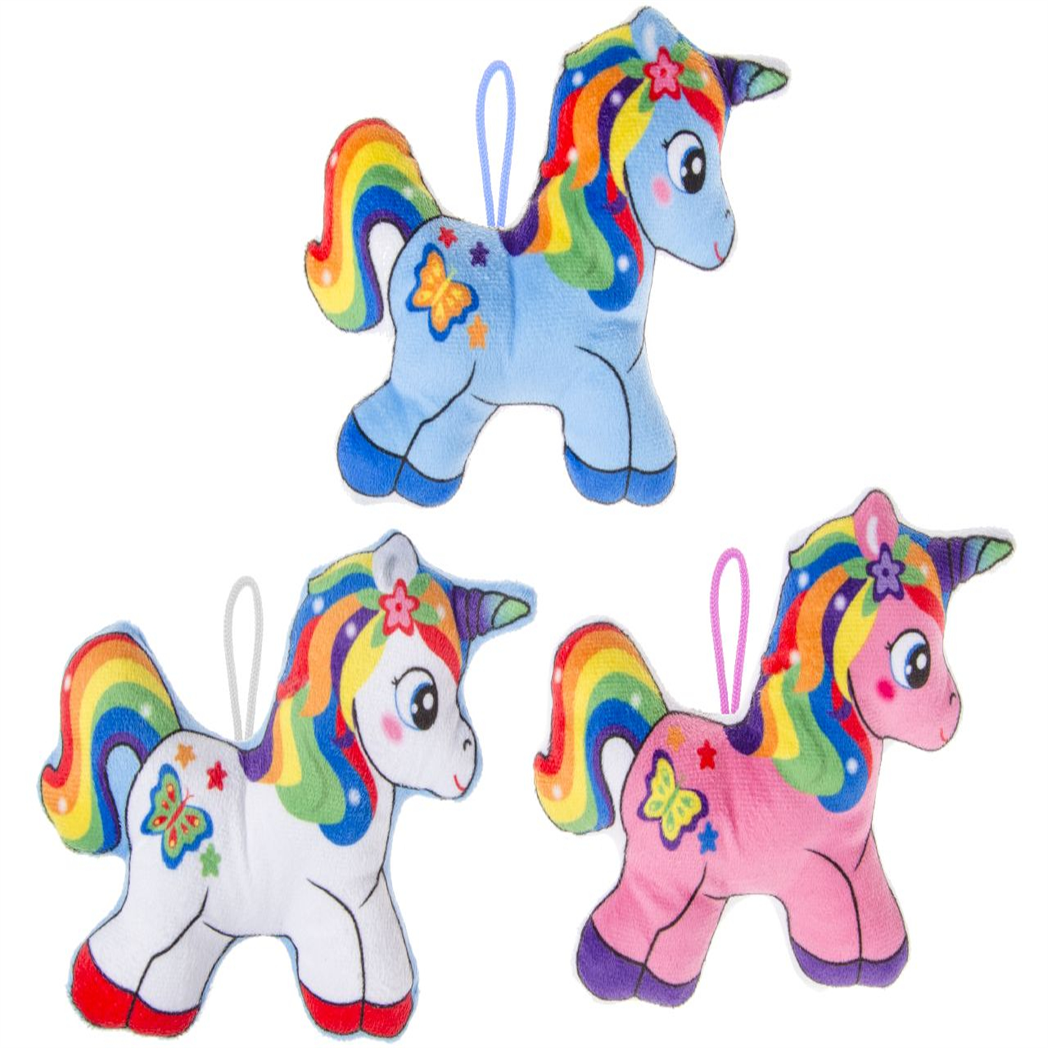 Lg-Imports Single Plush Rainbow Unicorn 20.5 X 15Cm - Kids Rooms Gifting Party Decorations - White