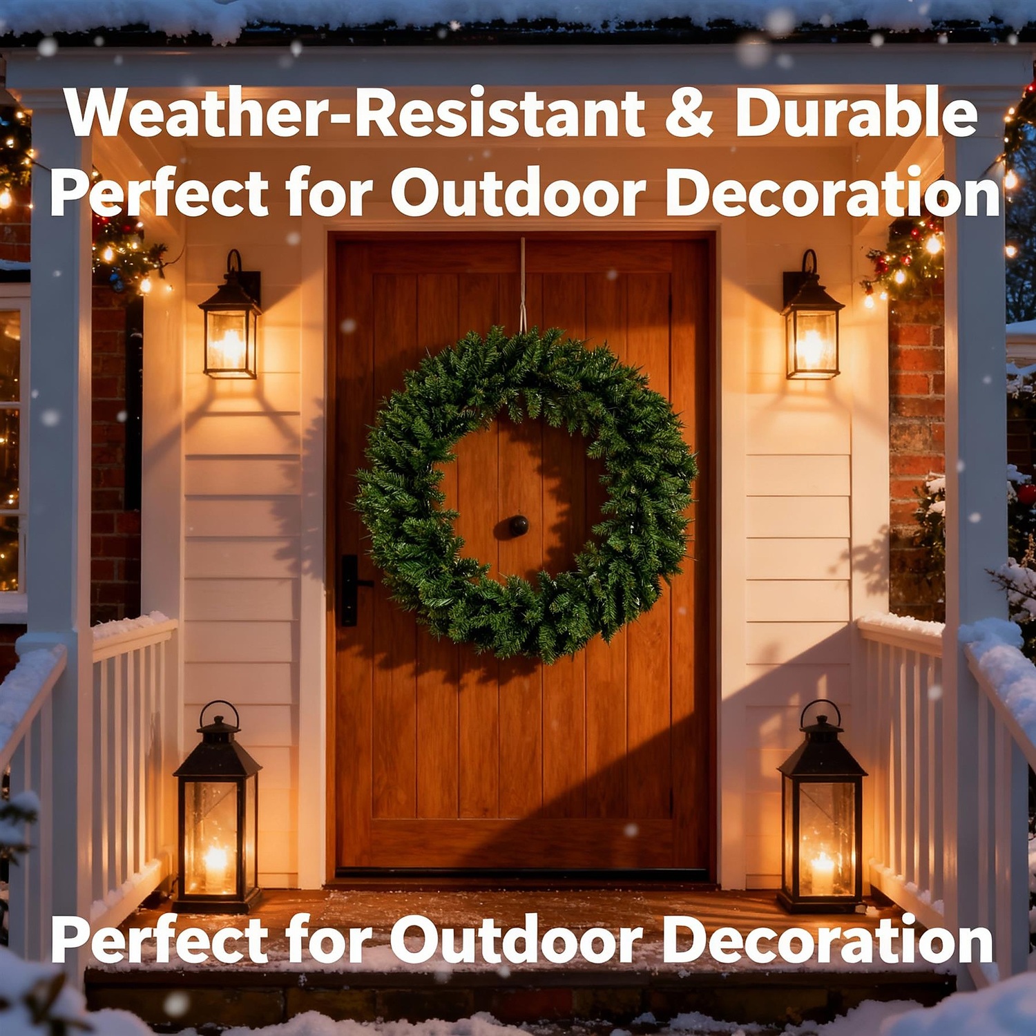 Shatchi 100Cm Imperial Pine Green Christmas Wreath Large Plain Festive Garland - Green / 70.0Cm
