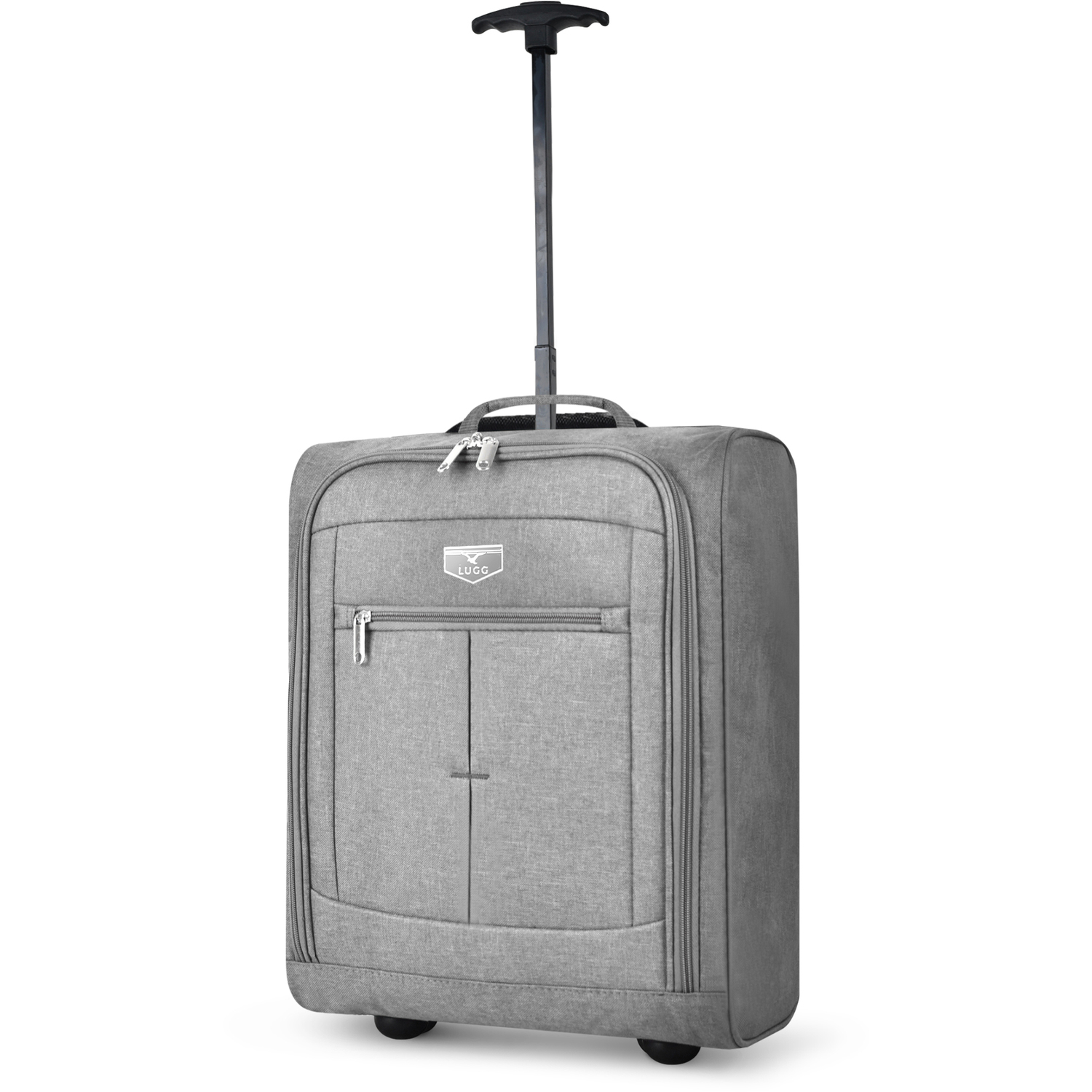 Lugg Cabin Size Lightweight Travel Bag With Wheels - Jupiter (55X40x20cm) - Grey / Polyester / 36Cm