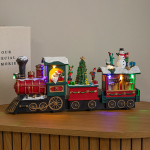 38cm Christmas Choo Choo Snow Scene Train with LEDs and Music