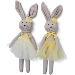 Dressed Pair of Rabbit Decorations in Tutus