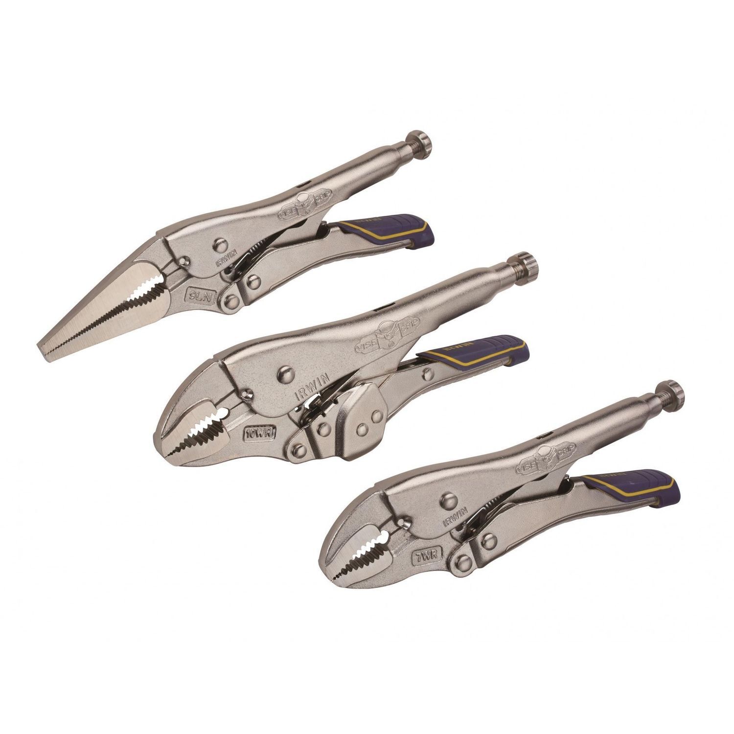 Irwin Vise-Grip Fast Release Locking Pliers Set Of 3 7R 9Ln & 10Wr - Multi Colour