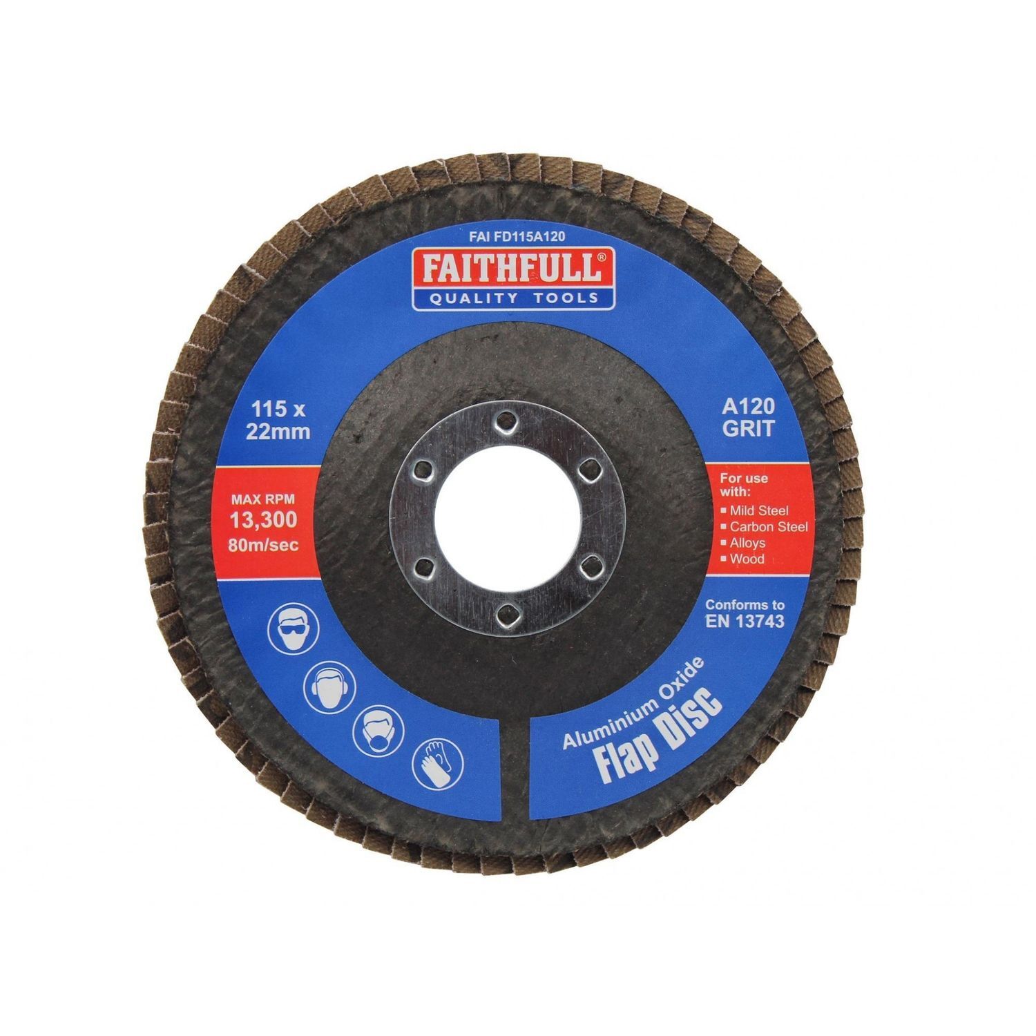 Faithfull Aluminium Oxide Flap Discs D - Multi Colour