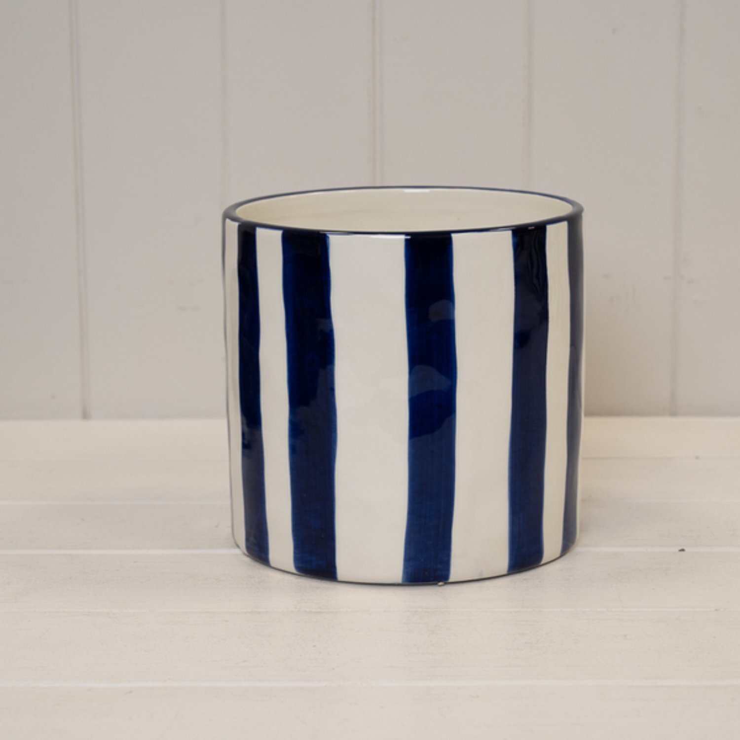  - Deep Blue And White Ceramic Round Pot - Image 3