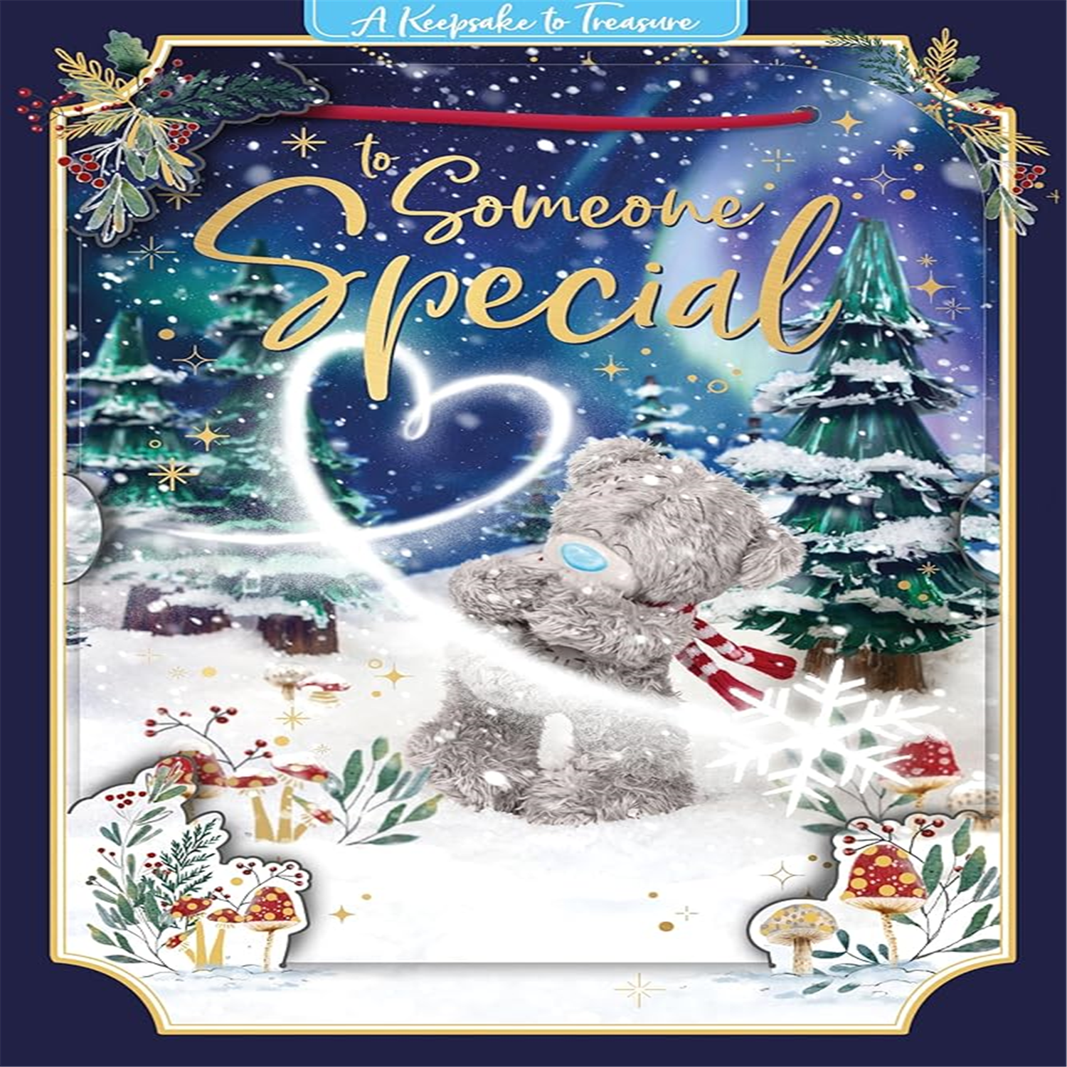 Me To You Bear And White Heart Someone Special 3D Christmas Keepsake Card - Red - Image 3