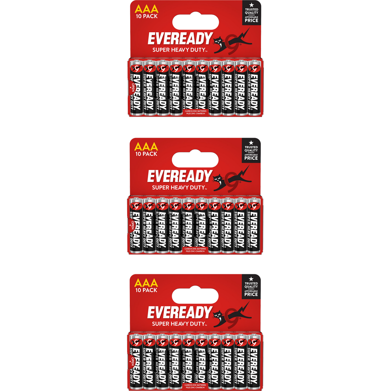 Eveready Aaa Super Heavy Duty Carbon Zinc 1.5V Batteries - Pack Of 30